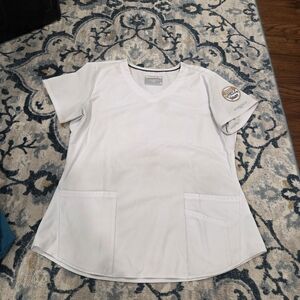 White V-Neck Scrub Top